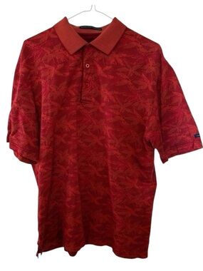 Vintage Jantzen Men’s Mercerized Cotton Tropical Polo Shirt Rust Red Size Medium